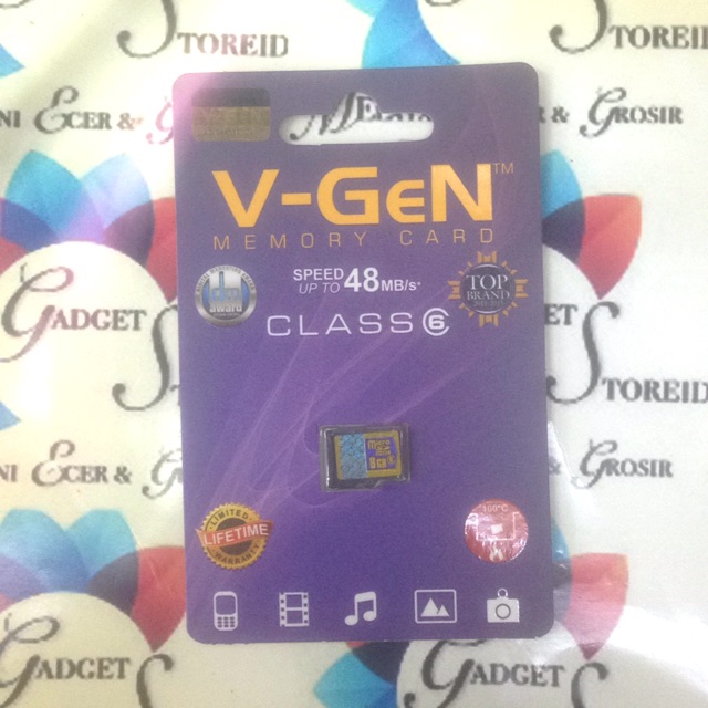 Memory vgen 8GB memori Micro SD Card 8GB Original 100% garansi life Time