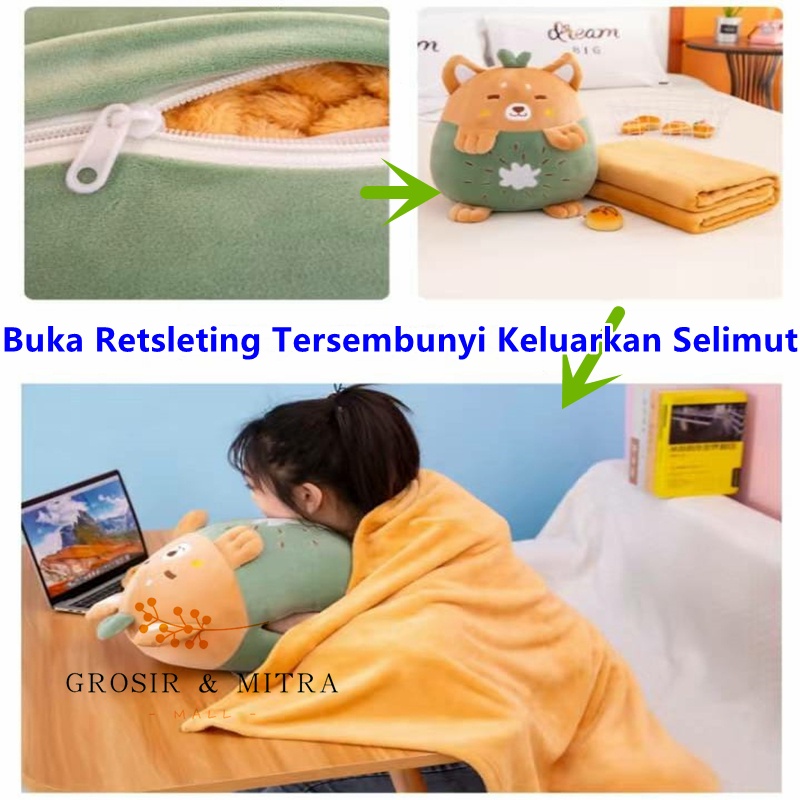 Balmut Bantal Selimut Balmut Buat Bantal Selimut Buah Anak Dewasa Set 2 in 1 Multifungsi Boneka Besar Isi Selimut Lucu Mainan Anak Perlengkapan Kamar Tidur Aestetic Ukuran Selimut -/+90x155cm