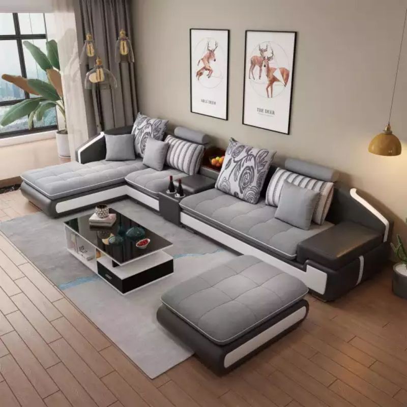 SOFA RUANG TAMU (U) PUTUS SOFA RUANG TAMU MINIMALIS MODERN LETTER (U) GREY