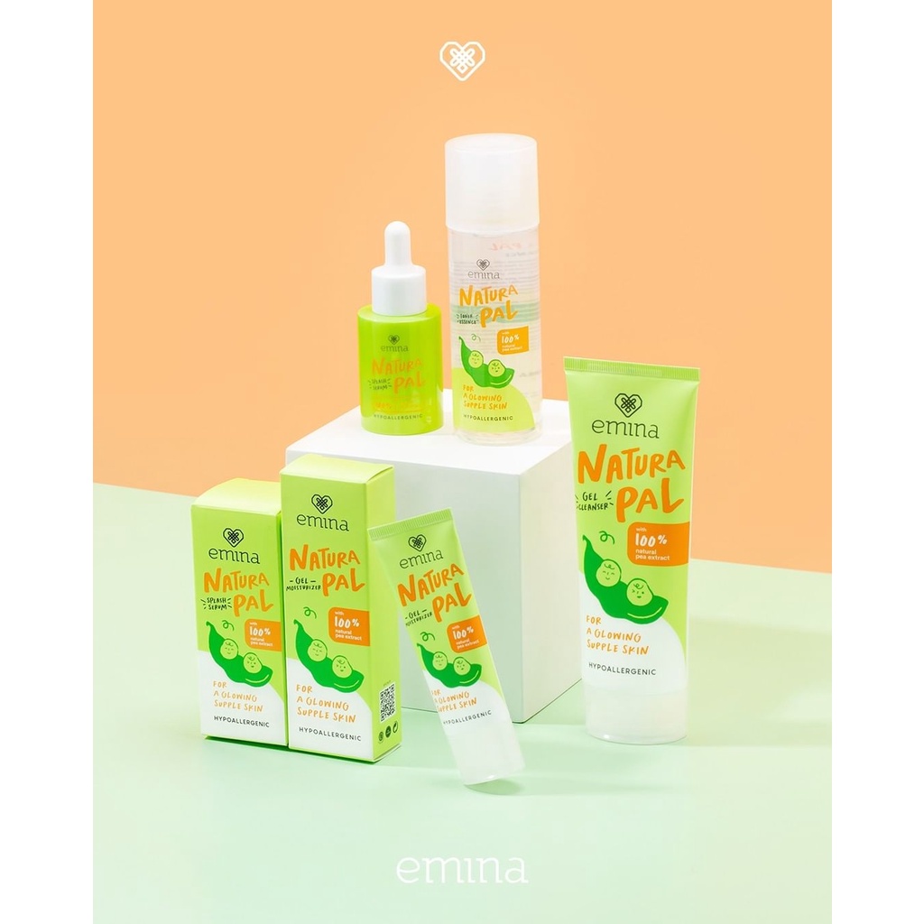 EMINA Natura Pal Gel Moisturizer | Splash Serum | Essence Toner | Cleanser