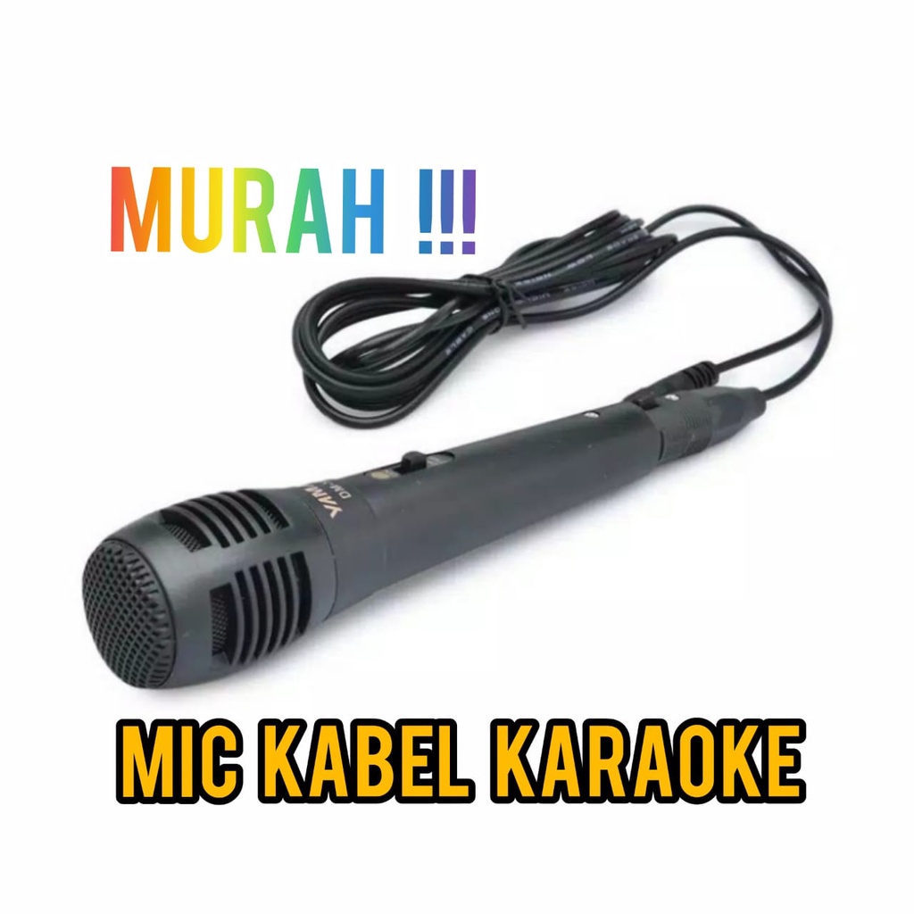 Mic Karoke I Mic Kabel Karaoke Panjang Buat Spiker Rumah I Lubang Besar Jack 6,5 Warna Hitam Panjang