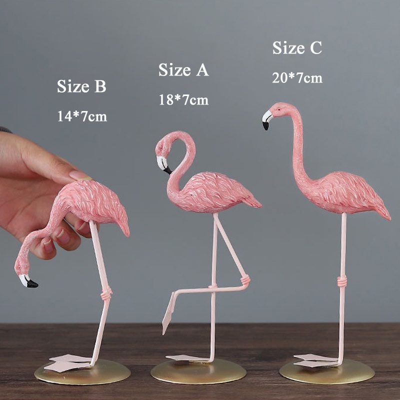 Nordic Style Flamingo Figurine Home Decoration / Elegant Pink Flamingo Resin Ornament For Tabletop desktop Artificial Wedding Home Decor / Romantic Fairy Garden Livingroom Office Wedding Party Ornament Home Decor