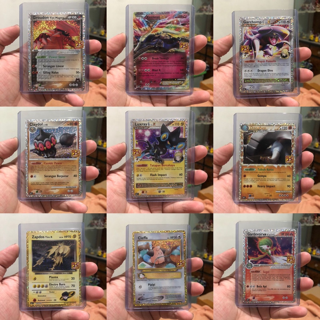 Kartu Pokemon TCG Promo 25th Anniversary Indonesia Original Groudon Xerneas Garchomp Claydol Luxray 