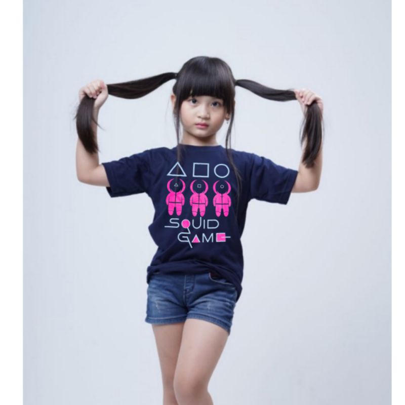 KAOS ANAK PEREMPUAN TERBARU MOTIF SQUID GAME/KAOS ANAK ANAK TERBARU/ATASAN ANAK TERBARU/KAOS SQUID GAME