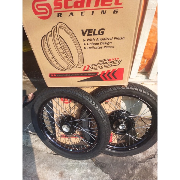 vleg jari jari ring 18 scarlet paketan sama ban dalam ban luar irc ukuran vleg 160-18 dan 185-18 ban