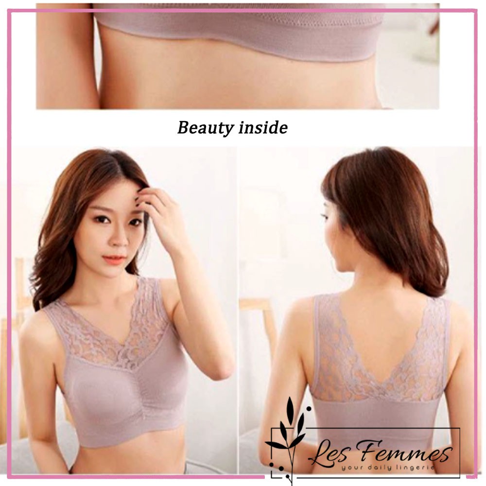 Bra BH Wanita Tanpa Kawat Bahan Halus Pakaian Dalam bralette Elastis Sexy dengan Busa IMPORT