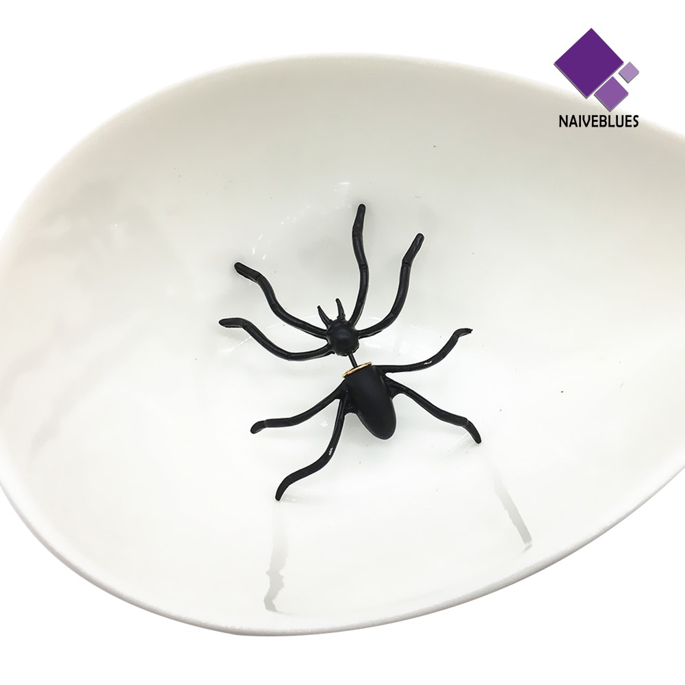 1pc Anting Stud Desain Laba-Laba Gaya Gothic Punk Untuk Halloween