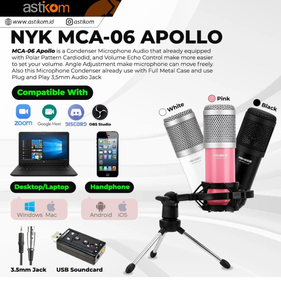 Microphone Gaming Condenser NYK NEMESIS MCA-06 APOLLO Mic Condenser