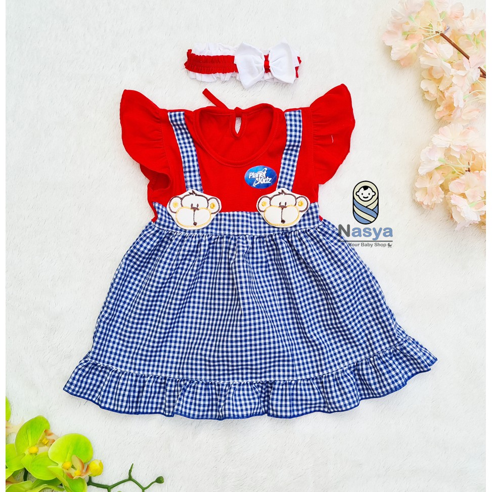 [ PROMO 7.7 ] [P-015] Dress Bayi / Baju Bayi Model Dress MURAH baby girl (0-6 bulan) + Bandana