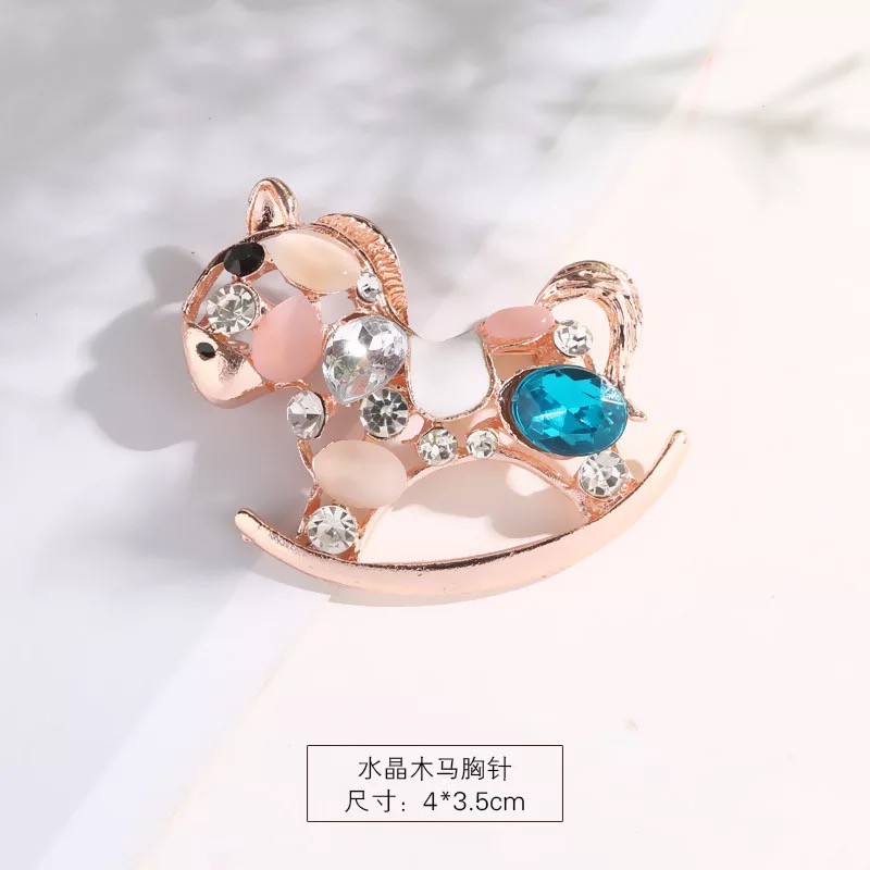 Ins Kepribadian Shiny Bros Berlian Imitasi Rusa Merak Bros Mutiara Unisex Bros Aksesoris indah-3#