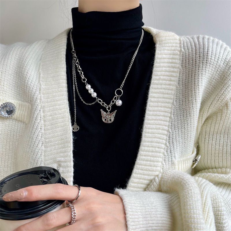 Kalung Silver Rantai Panjang Necklace Panjang Aksesories Outfit