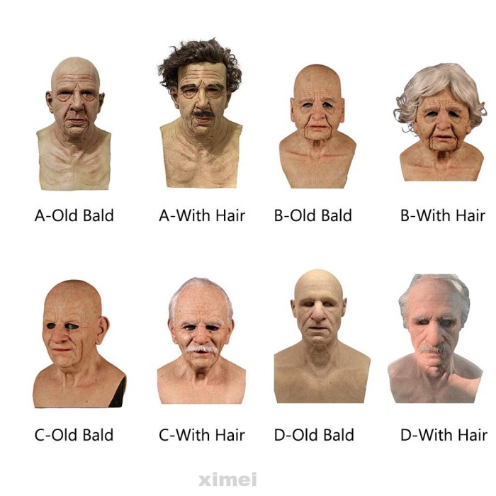 GROSIR MURAH COSPLAY TOPENG WAJAH PRIA TUA MENYERAMKAN BAHAN LATEX UNTUK