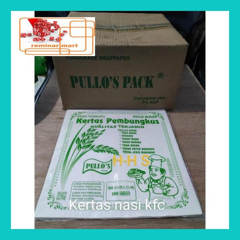 

S0Bers Kertas Pembungkus Nasi Kfc - Pulos Ecer 100P Ric0S50B