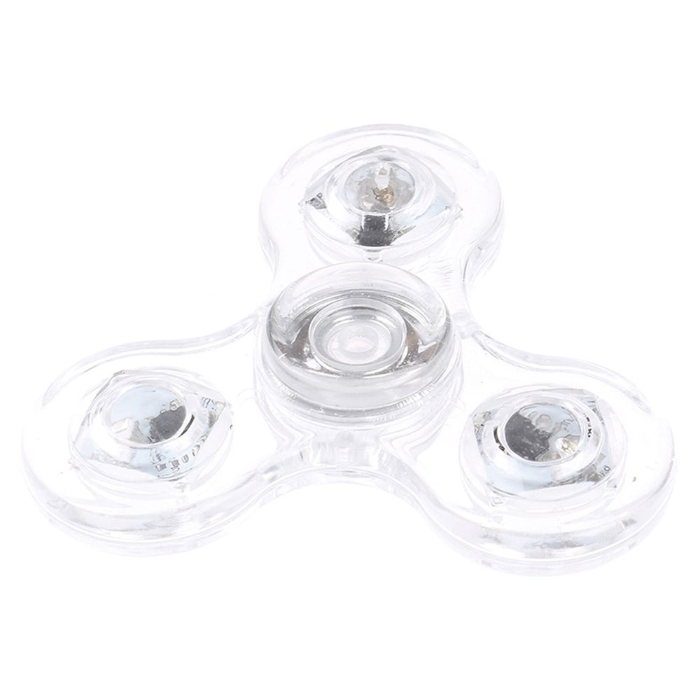 Quinton 1pc Mainan Fidget Spinner Transparan Dengan Lampu Led Glow In The Dark Untuk Anak / Dewasa