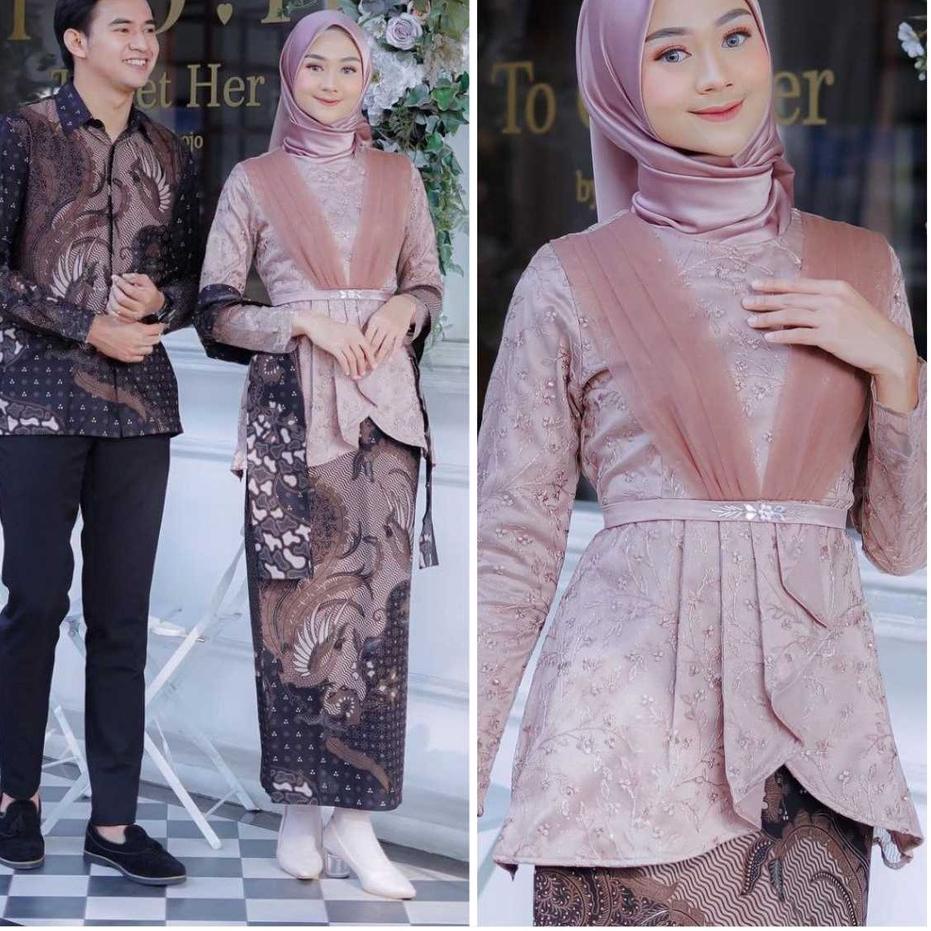Model Baru.. Baju Batik Couple Kebaya Brokat Modern, Batik Kebaya Lamaran Tunangan Baju Batik Wisuda