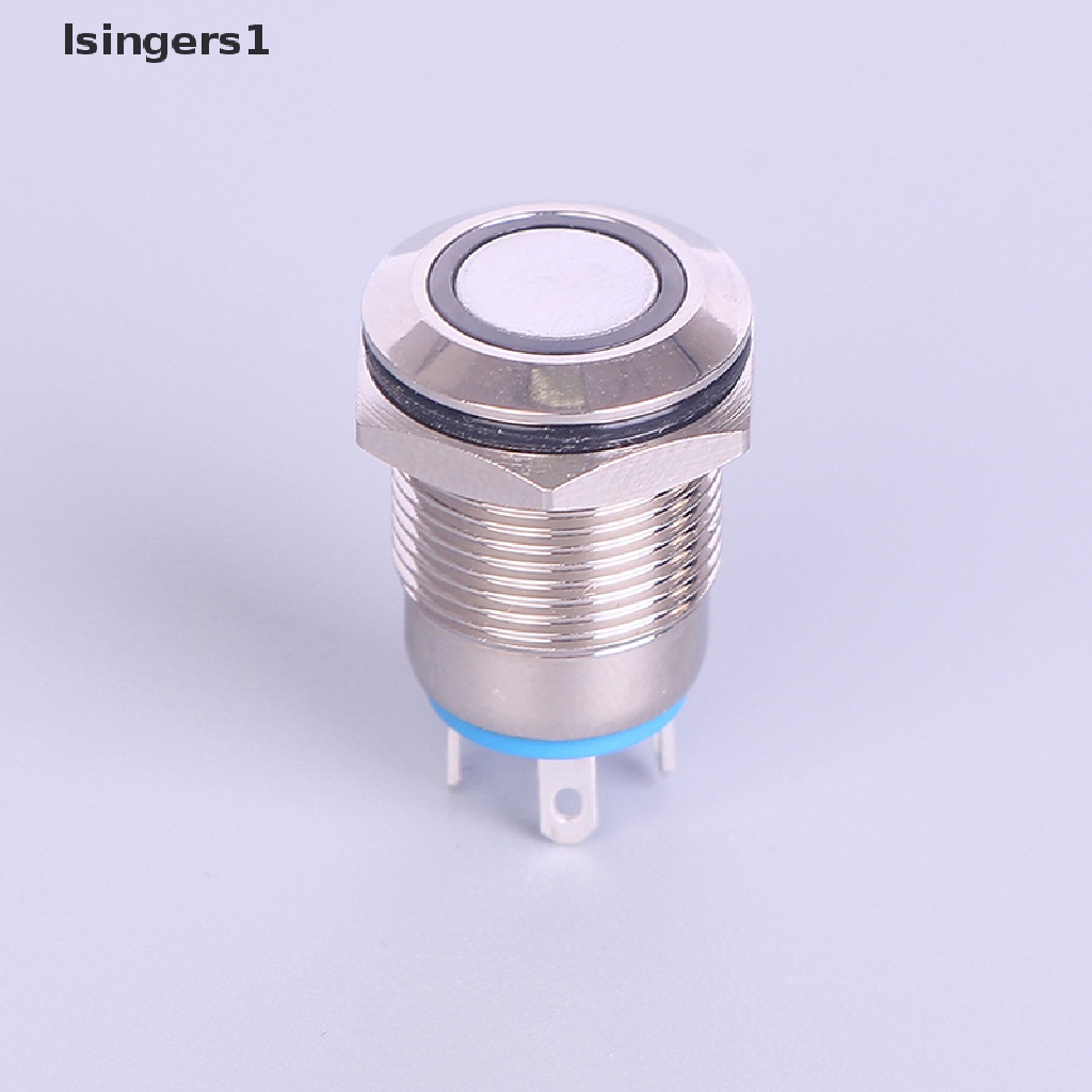 (lsingers1) Tombol Tekan 12mm Bahan Metal Dengan Lampu LED