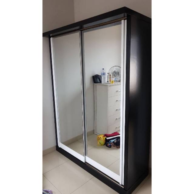 Lemari sleding Full kaca 2 pintu jumbo