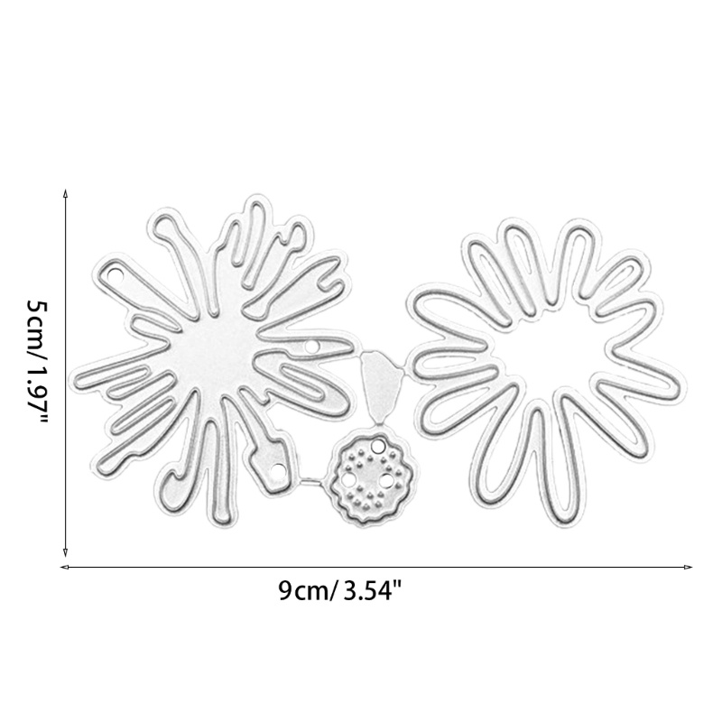 Stensil Cutting Dies Bentuk Bunga Daisy Chrysanthemum Bahan Metal Untuk DIY Embossing