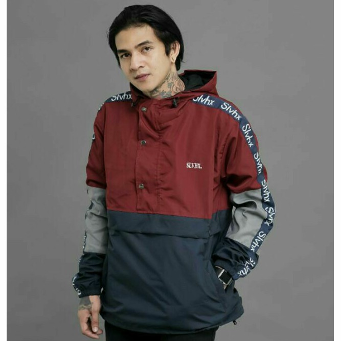 Jaket cougle parasut 3D jaket salvio maroon navy jaket pria jaket outdoor