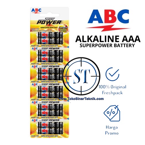 12 Pcs Baterai ABC Super Power AAA 1 Renceng isi 12pcs Battery A3 Batere Batre isi 12pcs