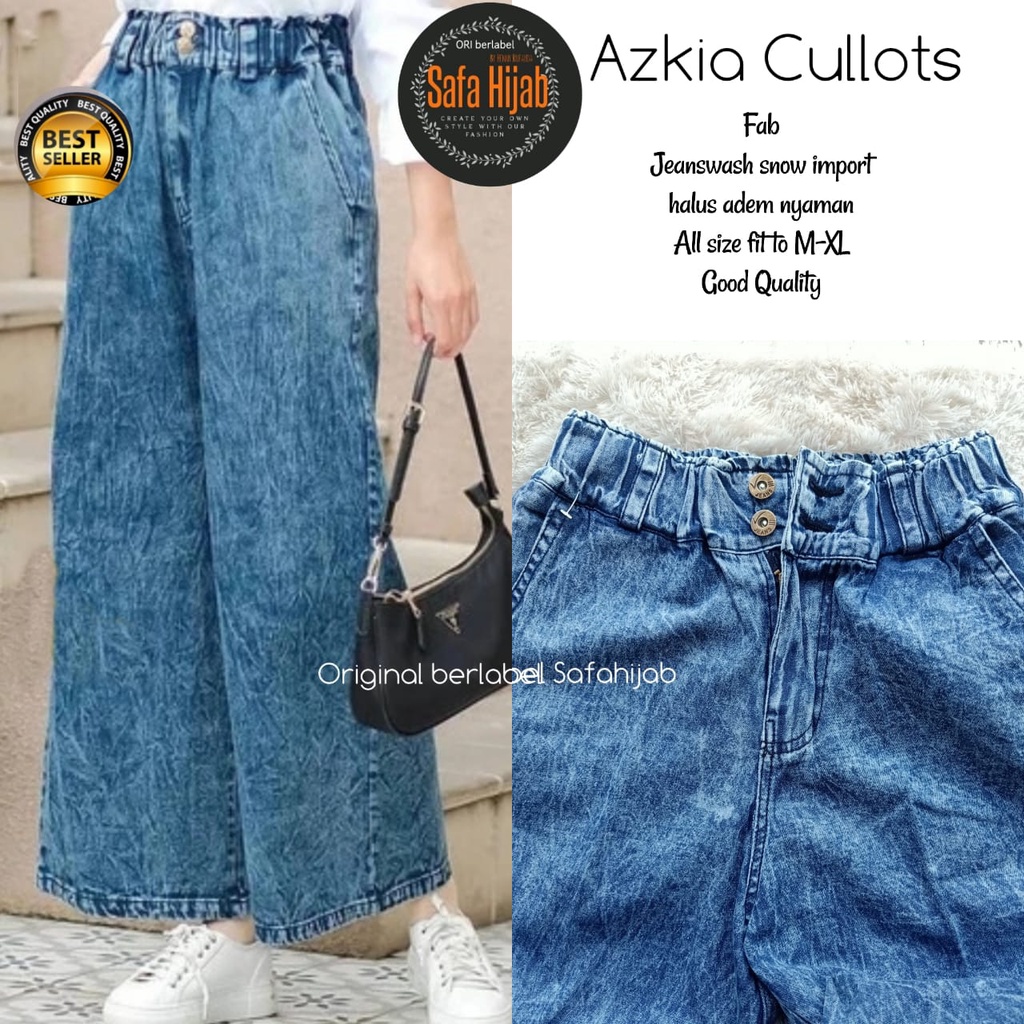 Kulot Jeans Kancing Celana Kulot Lepis Azkia Celana jins Wanita Terbaru