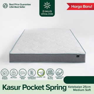 New Zinus Kasur Spring Bed Deluxe Tebal 20cm Shopee Indonesia
