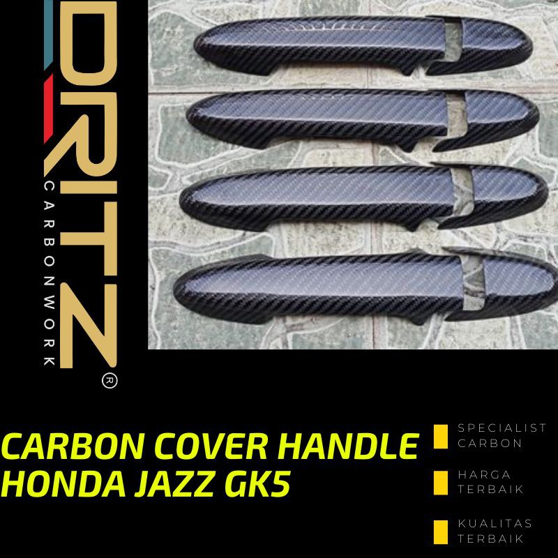 Carbon Kevlar Cover Handle Mobil HONDA JAZZ GK5 Aksesoris Karbon
