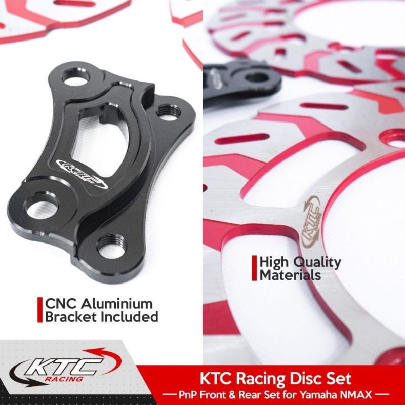 Piringan Cakram Depan Belakang Nmax KTC Racing Plus Breket Disc Brake Yamaha Nmax 155 Ukuran Standar