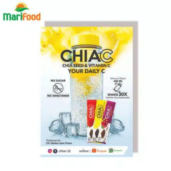 

Q124521 Chiac | Minuman Serbuk Chia Seed & Vit C | Infuse Water |Isi 5 Sachet - Lemon Dw501Sqs