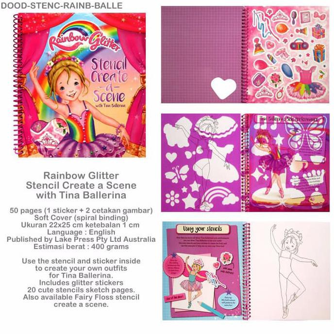 

Rainbow Glitter Stencil Create A Scene With Tina Ballerina