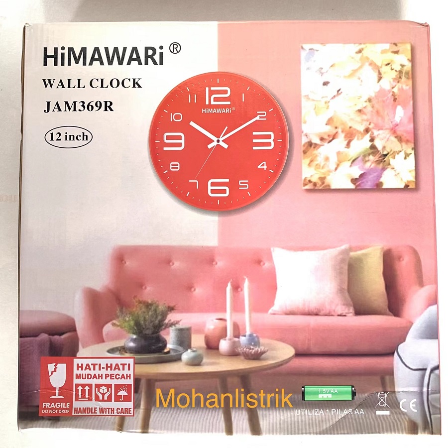 Jam Dinding Mewah Modern Minimalis HIMAWARI 30 cm / Wall Clock Himawari 12 inch