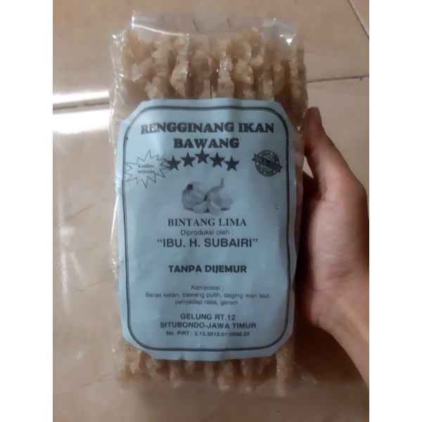 

Rengginang asli Situbondo rasa ikan bawang bentuk pipih Mekar tanpa dijemur 500gram