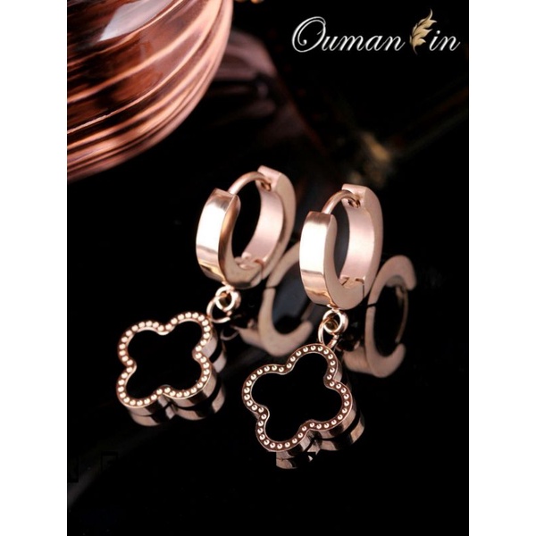 { Bayar Ditempat } Anting Titanium Wanita Elvy Rose Gold / Anting Wanita Titanium Asli / Anting Wanita Korea Model Terbaru