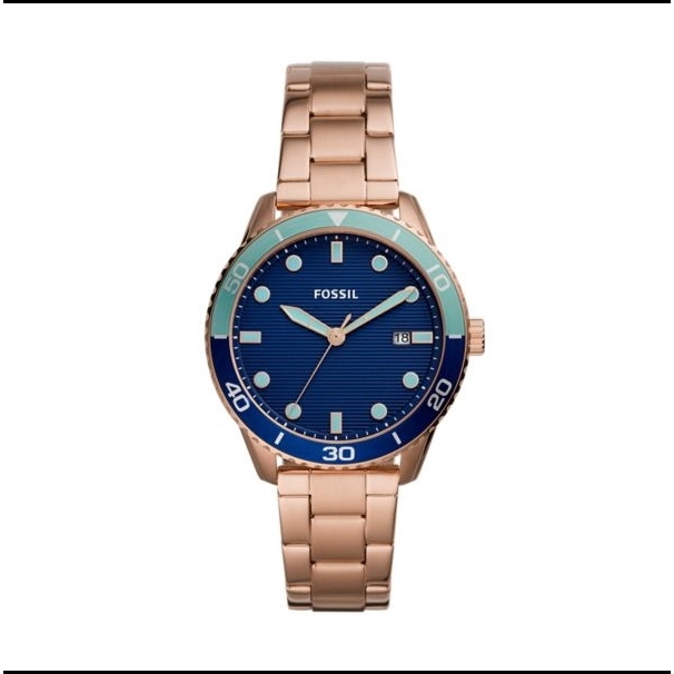 Fossil Dayle Three-Hand Date Rose Gold-Tone [BQ3599]