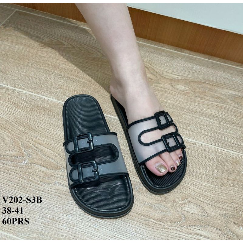 V202 Sandal Wanita 2 Ban Jelly Import LUNA (COD)