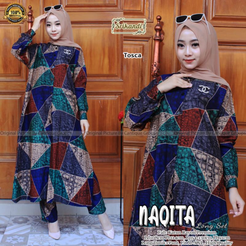 Naqita long set wanita bahan katun rayon by srikandi