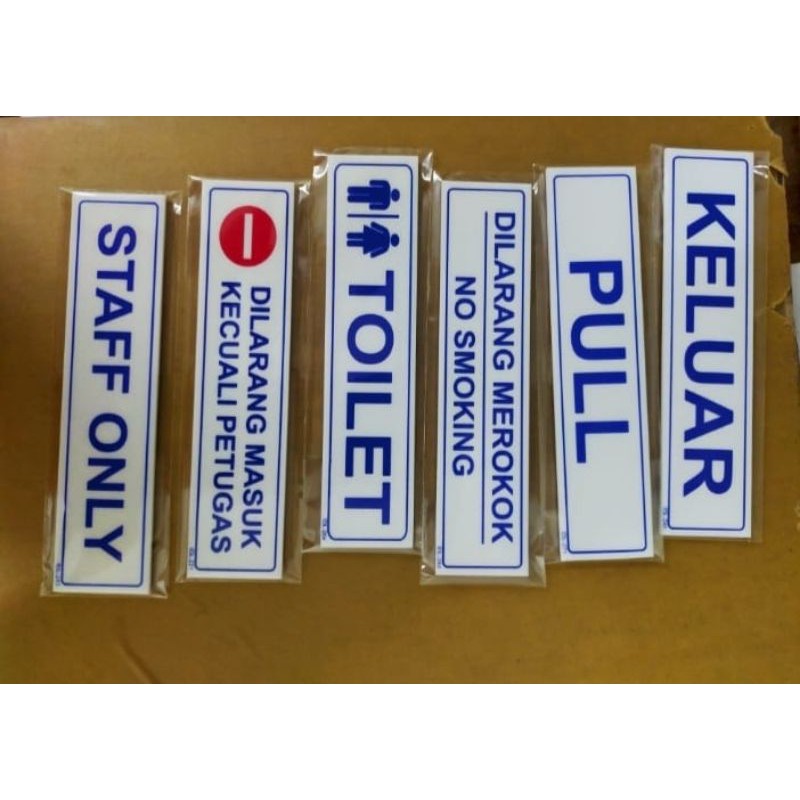 

Sign label acrylic STAFF ONLY , Papan Nama Acrylic