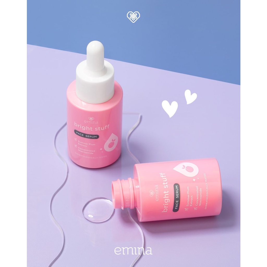 ✿ELYSABETHME✿ ˜”*°• emina •°*”˜. Emina Bright Stuff Face Serum 30ml mencerahkan dan memutihkan kulit tekstur ringan anti iritasi memperbaiki tekstur skin barrier