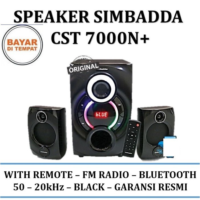 Simbadda Speaker CST 7000N+ Fm Radio Bluetooth with Remote bisa karaoke free micropone new
