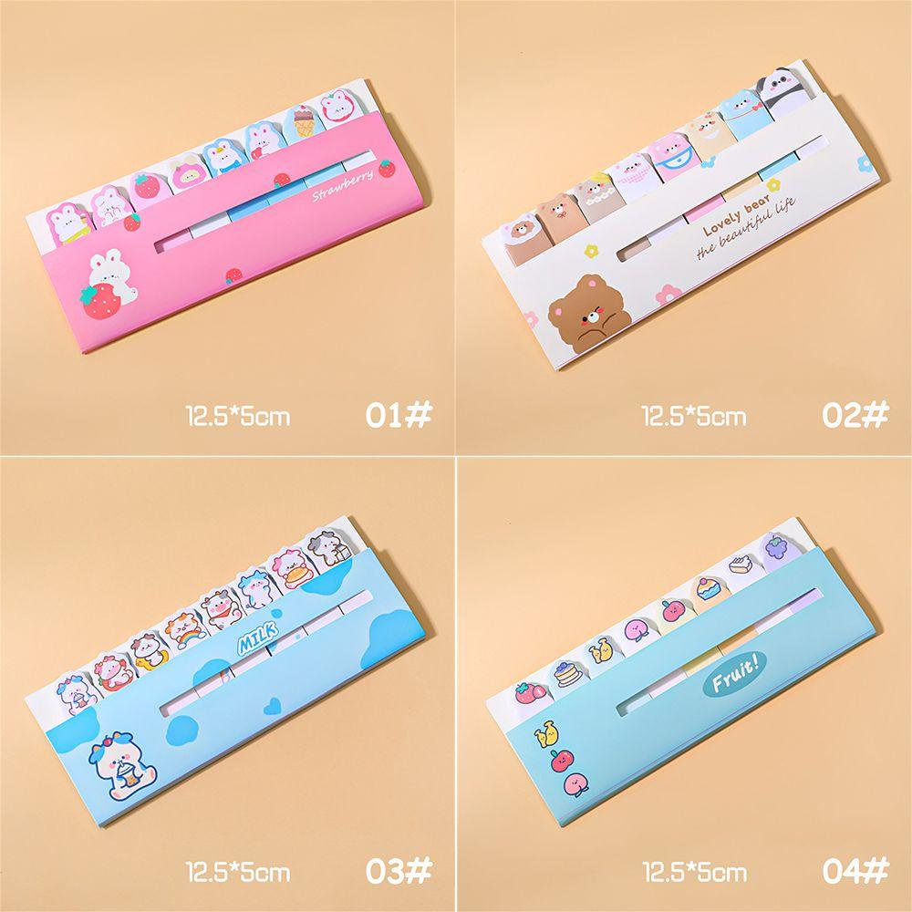 Lanfy Kartun Memo Pads Bunga 120Pcs Kertas Notepad Kelinci Alat Tulis Indeks Untuk Halaman Perekat Diri Bookmark
