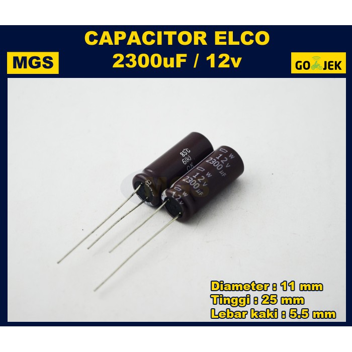 10Pcs Elco 2300uf 12v Kapasitor Elko 2300 uf 12 v