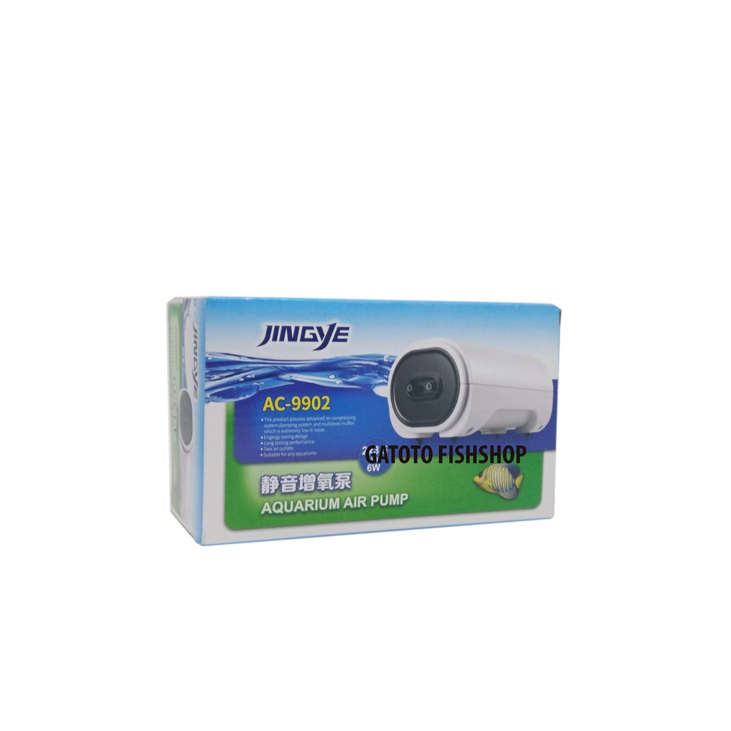 JINGYE AC-9902 AQUARIUM AIR PUMP AERATOR POMPA UDARA ANGIN GELEMBUNG