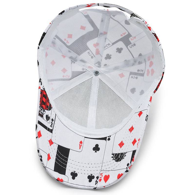 Topi Baseball Desain Poker Doodle Gaya Hip Hop Korea Untuk Pria Dan Wanita