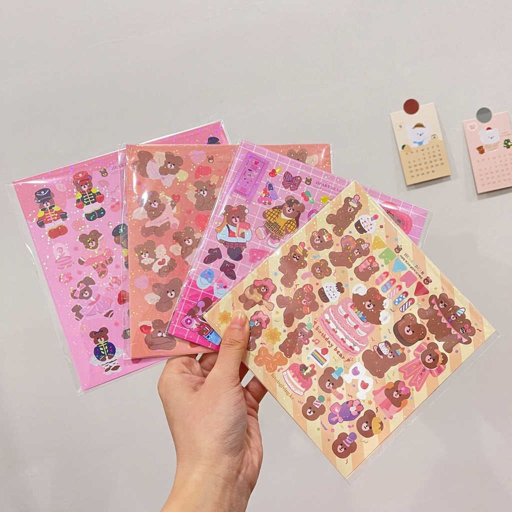 GaLiCiCi DIY Dekorasi Stiker Beruang Kecil / Stiker Tahan Air Payet Lucu