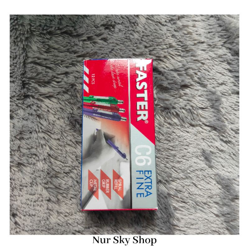 

Ballpoint Mekanik Faster C6 1 box(12 buah)