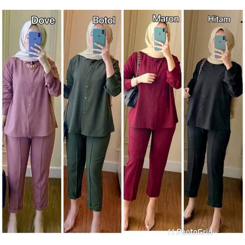 One Set Wanita Sarah Sheilka itycreep lengan Panjang Setelan Wanita import korean style