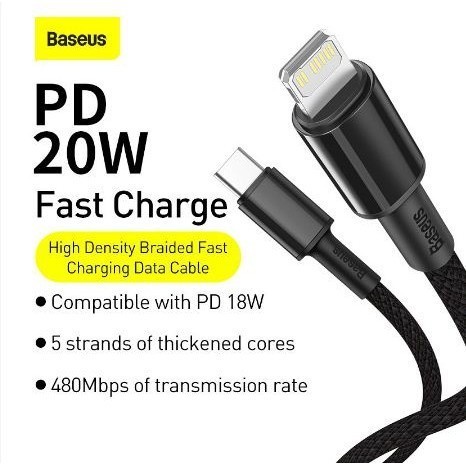 Baseus Original Kabel Data High Density TYPE C TO LIGHTNING 20W Data Cable Iphone 11 12 13 Ori Fast Charging Quick Charge PD