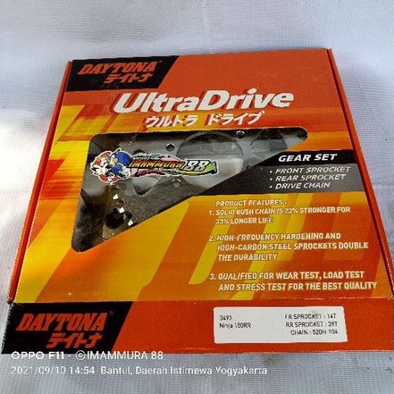 GEAR SET DAYTONA RACING ULTRA DRIVE NINJA 150 RR
