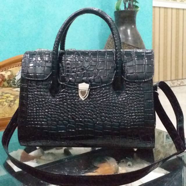 Tas Giat Bonia Full Croco kancing selop