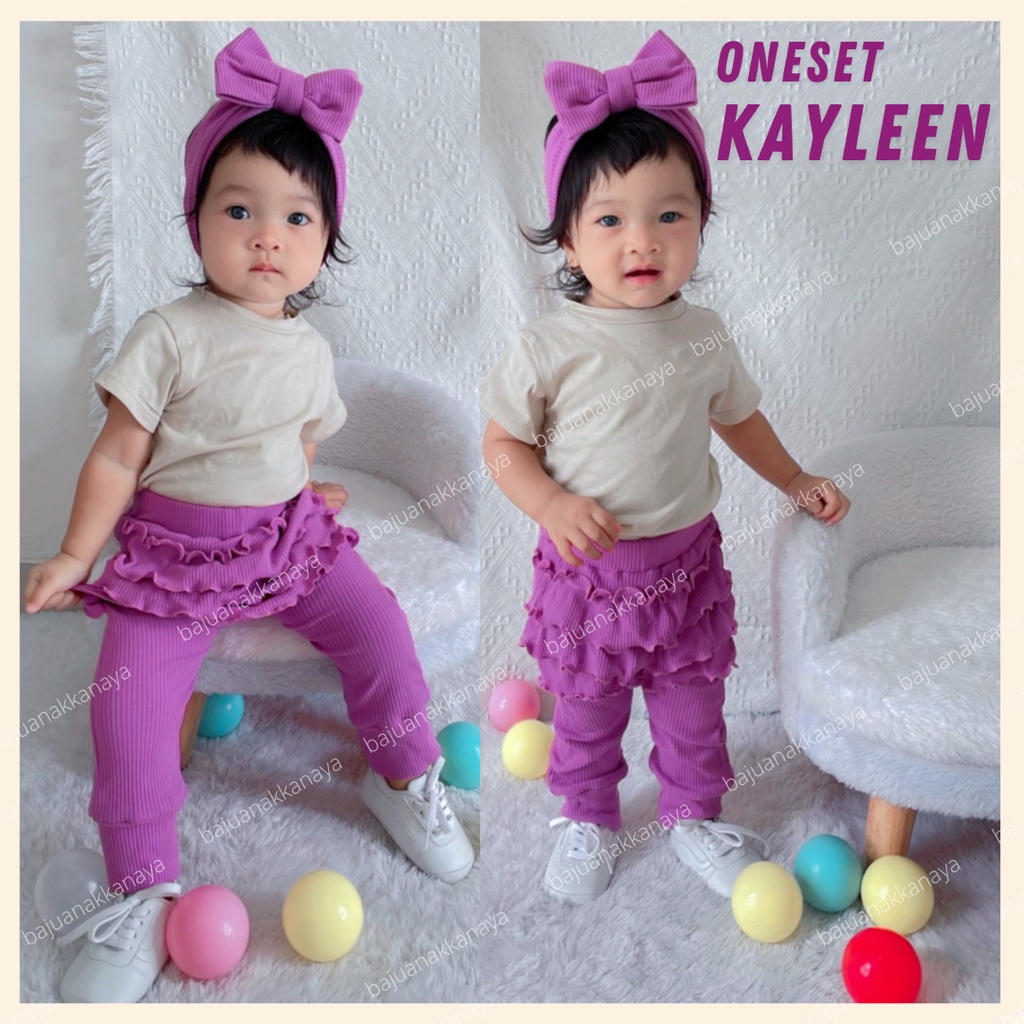 3-18 BLN SETELAN BAYI KAYLEEN FREE HEADBAND SETELAN BAYI PEREMPUAN PREMIUM by MYBEE (SNI)